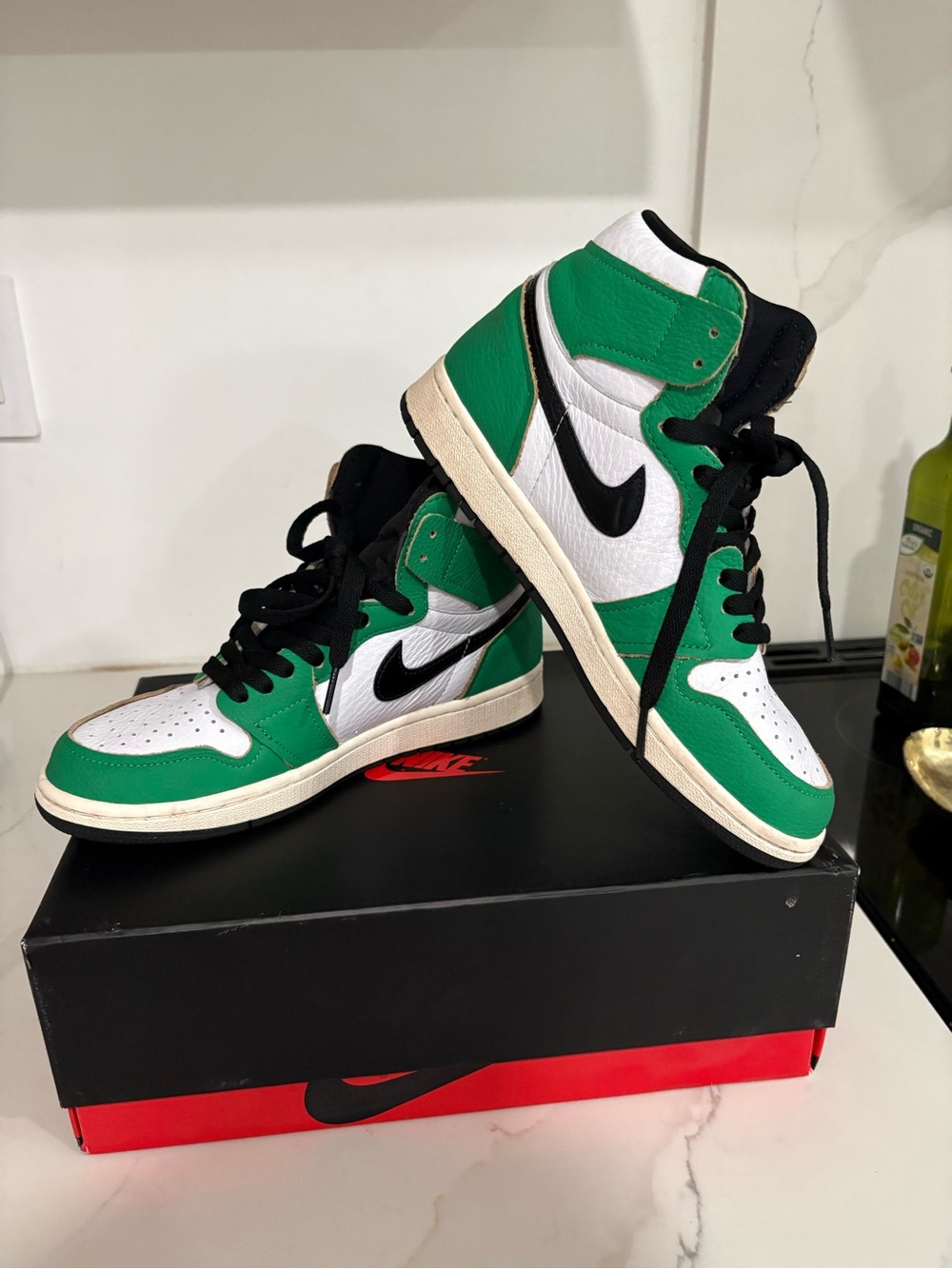 Nike High-Top Sneakers — Green / White / Black